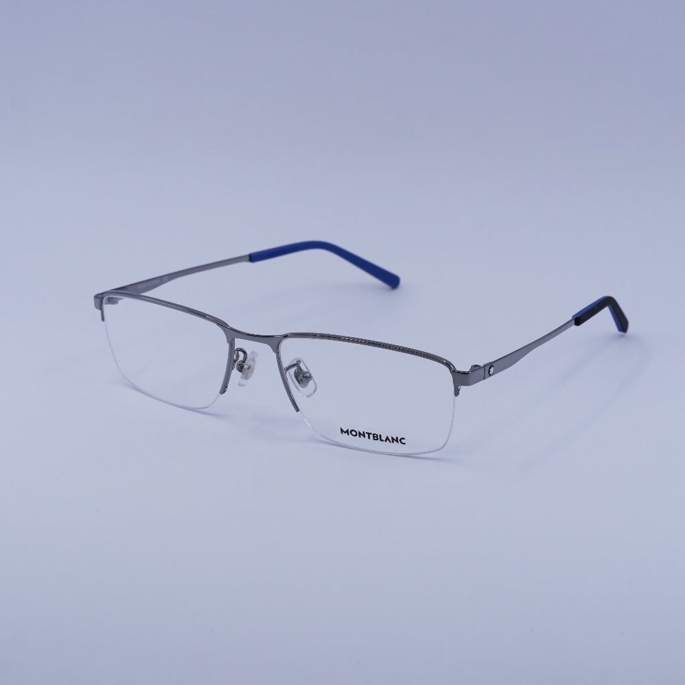 Montblanc MB0107O 002 Eyeglasses Ruthenium 56mm Rectangle Frame
